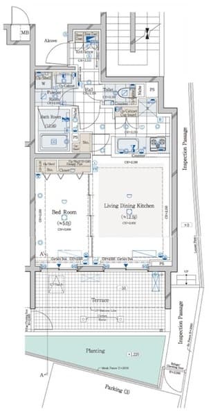 コンシェリア東京 THE RESIDENCE 1階の間取り 1