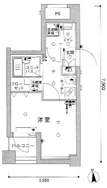 スカイコート大島 4階の間取り 1