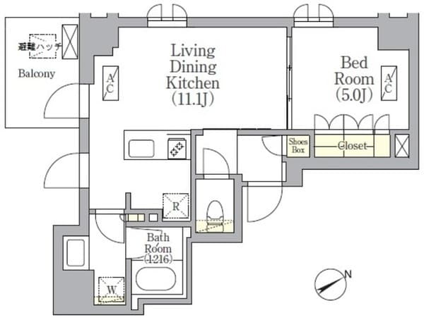 ＳＯＬＡＳＩＡ　ｒｅｓｉｄｅｎｃｅ　京橋 3階の間取り 1