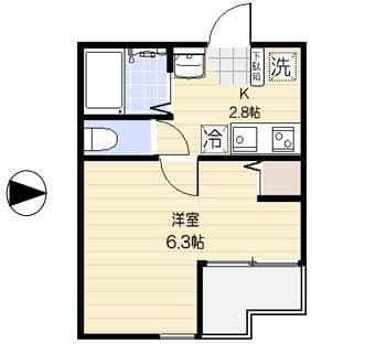 ミライエ大島 2階の間取り 1