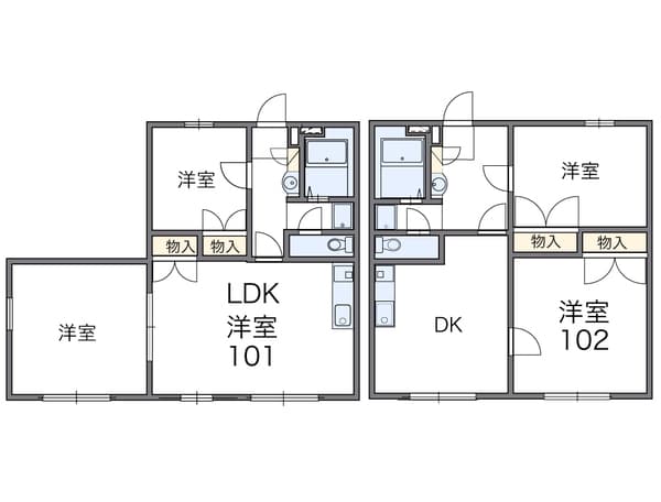 レオパレスエスポワールⅠ 2階の間取り 1