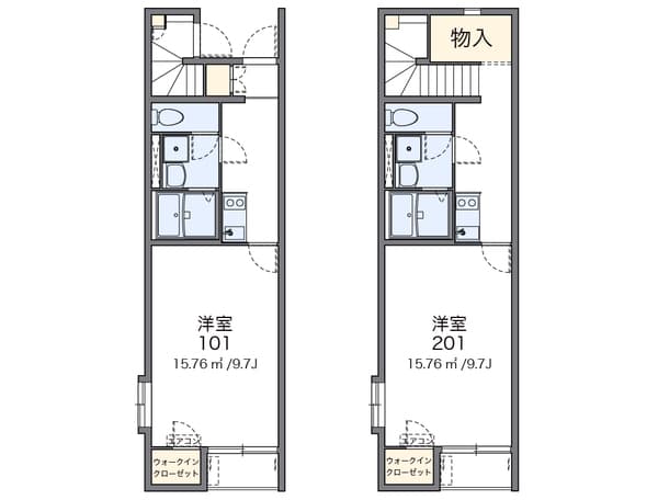 レオネクストやまとⅡ 205の間取り 1