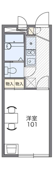 レオパレスノワール 108の間取り 1