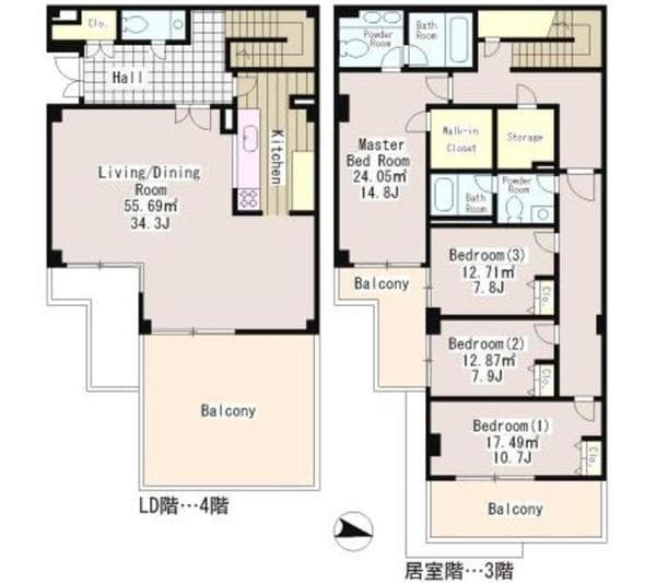 ＰＩＮＥ　ＨＩＬＬＳ　ＳＥＴＡ 4階の間取り 1