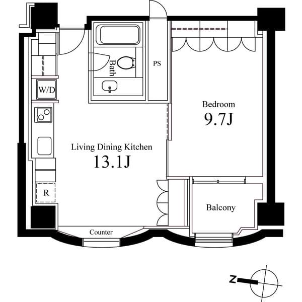 HUNDRED STAY RESIDENCE 12階の間取り 1