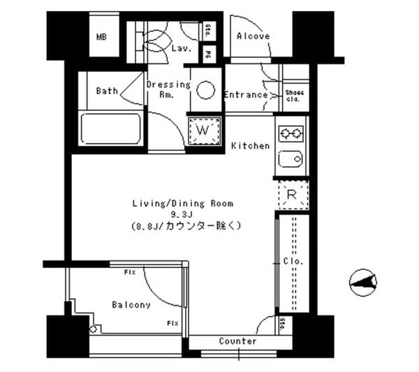 パークアクシス神楽坂ステージ 3階の間取り 1