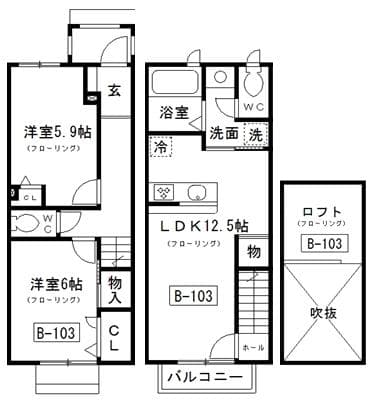 コートハウス鎌倉 2階の間取り 1