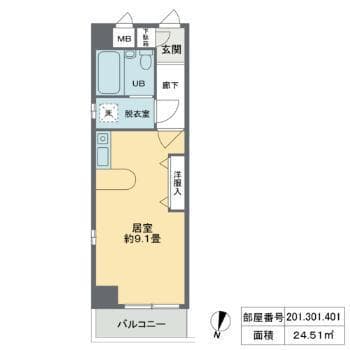 カーサグラン東向島 3階の間取り 1