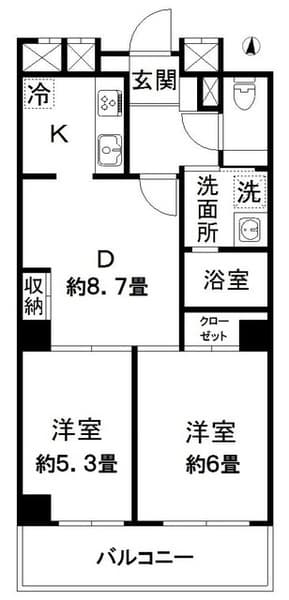 クリダイマンション 3階の間取り 1