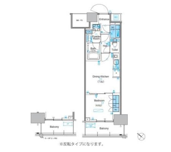 パークアクシス豊洲キャナル 17階の間取り 1