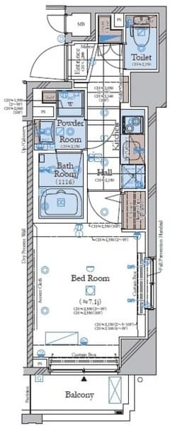 コンシェリア南麻布　ＴＯＫＹＯ　ＰＲＥＭＩＵＭ　ＷＥＳＴ 7階の間取り 1