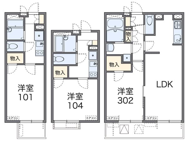 レオパレスルミエール　駒場東大 2階の間取り 1