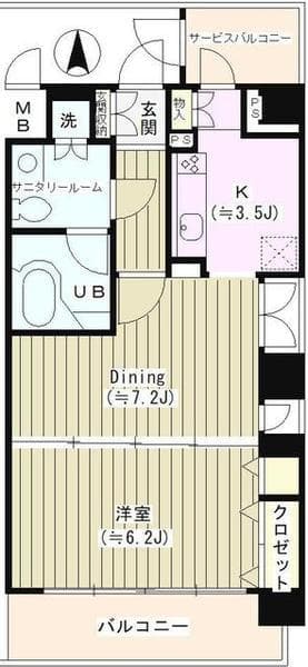 Ｆｉｎｅ　Ｃｒｅｓｔ 4階の間取り 1