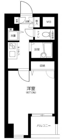 秋葉原駅 徒歩7分 マンション 7階の間取り 1