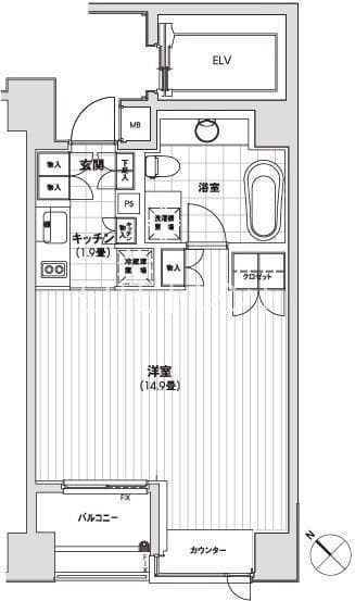 カスタリア銀座 13階の間取り 1