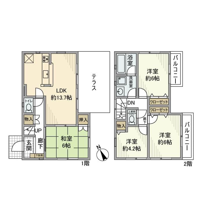 谷野町戸建 1階の間取り 1