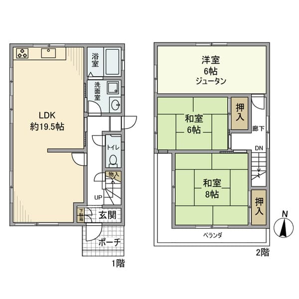 荻窪戸建 1階の間取り 1