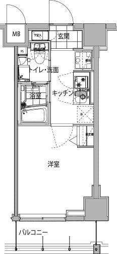 ハーモニーレジデンス品川ウエスト#002 6階の間取り 1