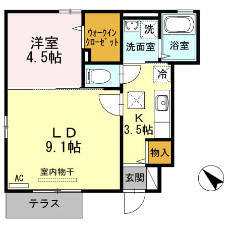 カーサ フェリーチェ 1階の間取り 1