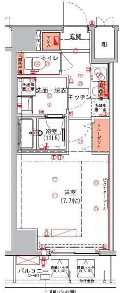 ハーモニーレジデンス東京イーストゲート 6階の間取り 1