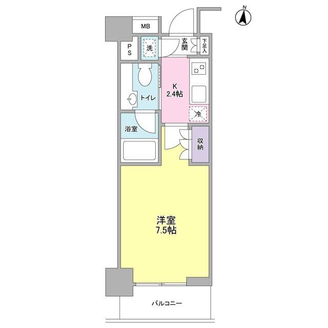 ディアレンス池上南WEST 4階の間取り 1