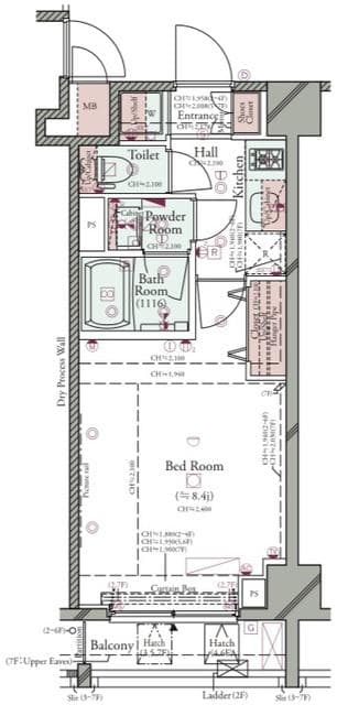 コンシェリア池袋 ＴＨＥ ＲＥＳＩＤＥＮＣＥ ＥＡＳＴ 4階の間取り 1