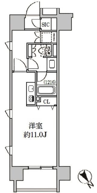 クリオ五反田 3階の間取り 1