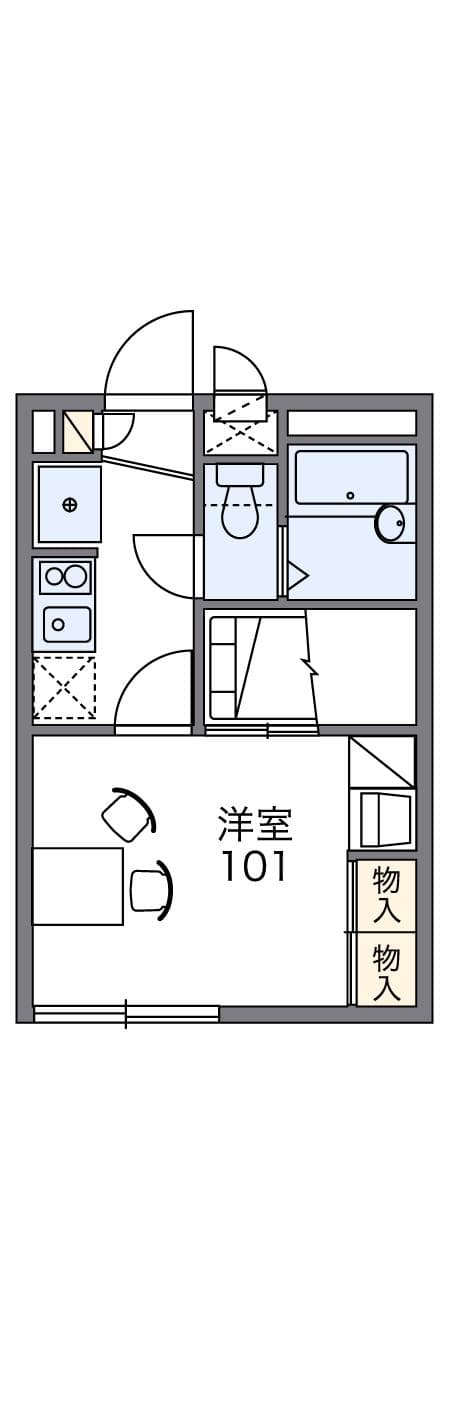 レオパレスＳＨＩＮＷＡ 2階の間取り 1