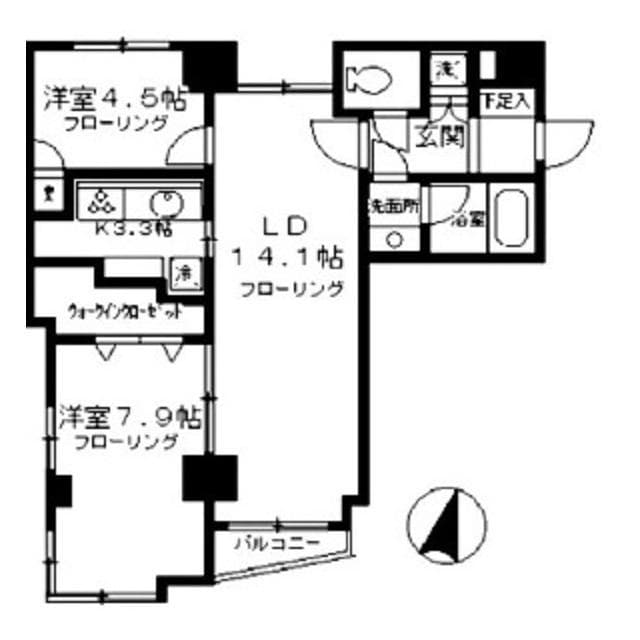 KDXレジデンス日本橋浜町 8階の間取り 1