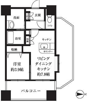 ＨＦ西新宿レジデンスＷＥＳＴ 5階の間取り 1