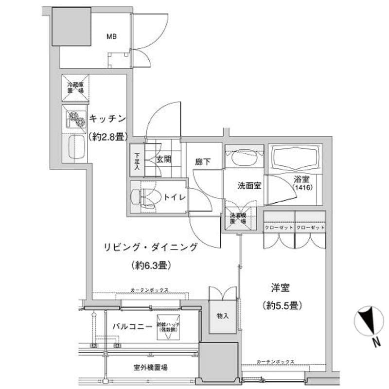 ウエストパークタワー池袋 12階の間取り 1