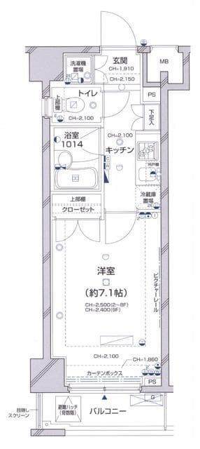 パレステュディオ新宿パークサイド 4階の間取り 1