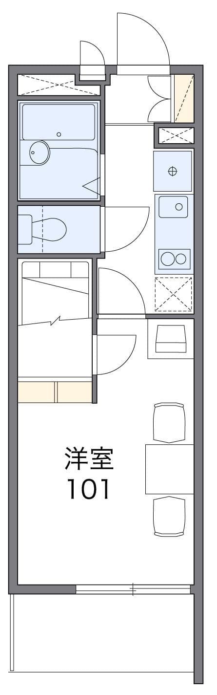 レオパレス中落合ヒルズ 1階の間取り 1