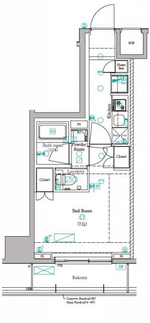 DIPS赤羽RESIDENCE 4階の間取り 1