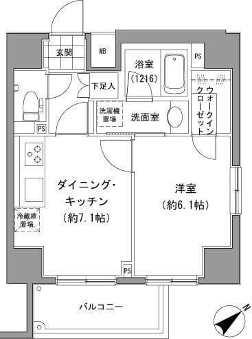 グランベル中落合 12階の間取り 1