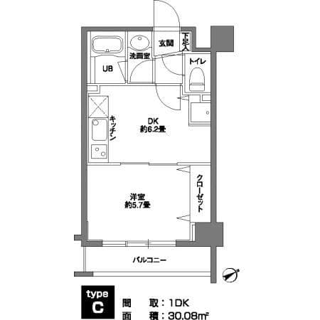 カスタリア浅草橋 6階の間取り 1