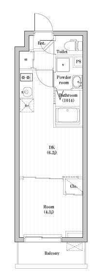 ハーモニーレジデンス東京巣鴨WEST 4階の間取り 1