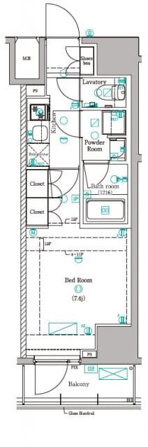 DIPS赤羽RESIDENCE 6階の間取り 1