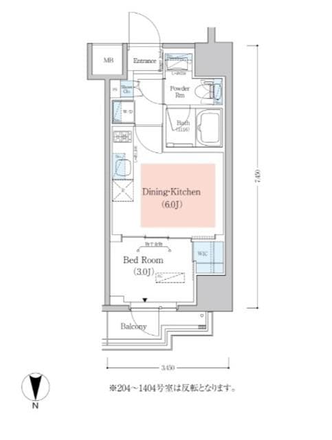 アーバネックス深川木場 14階の間取り 1