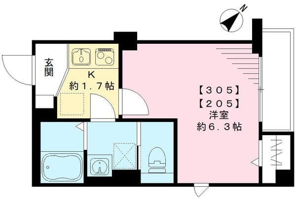 MTレジデンス早稲田 3階の間取り 1