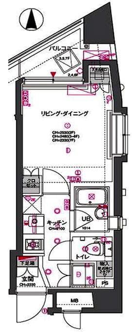 セジョリ都立大学 6階の間取り 1