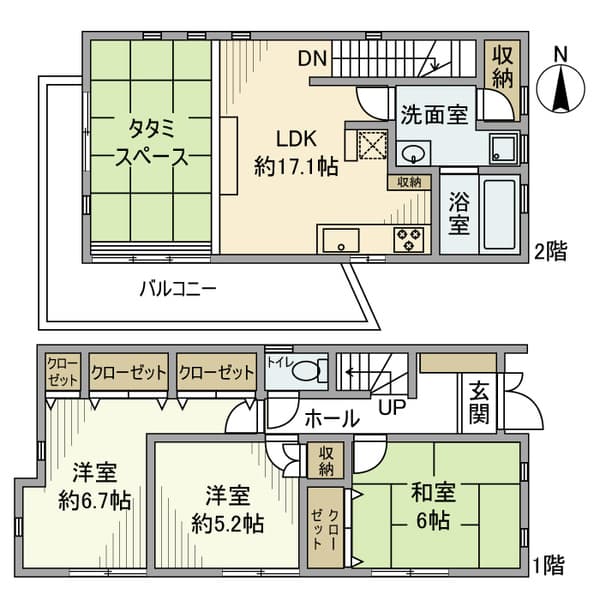 山王戸建 1階の間取り 1