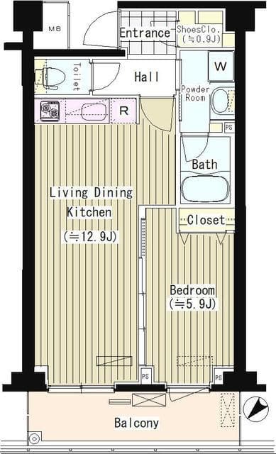 ＡＣＯＬＴ新宿落合 1階の間取り 1