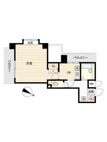 西新宿五丁目駅4分マンション 7階の間取り 1