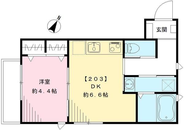 Hiフラッツ 2階の間取り 1