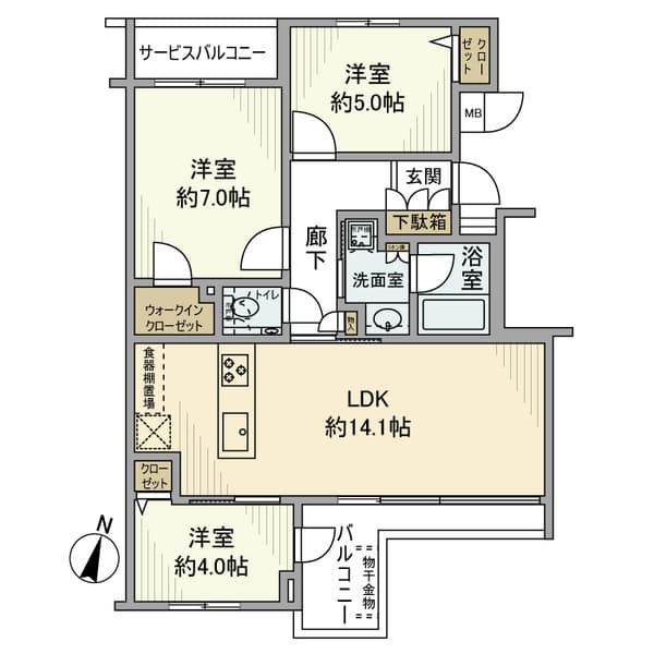 ロイヤルシーズン新宿柏木 5階の間取り 1