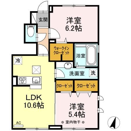 さくらアパートメント 1階の間取り 1
