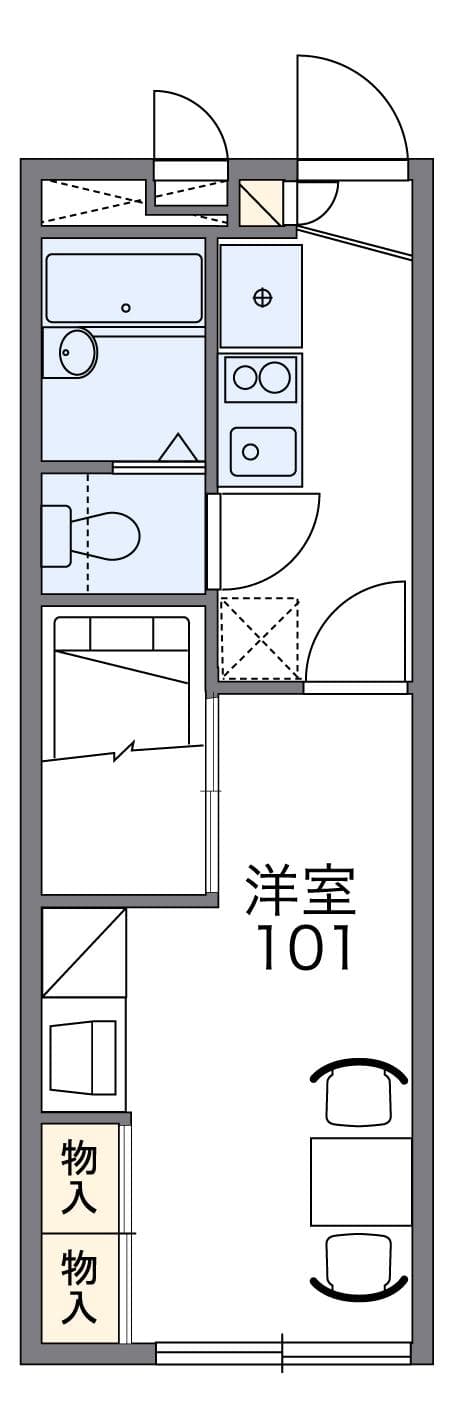 レオパレス大和町 2階の間取り 1