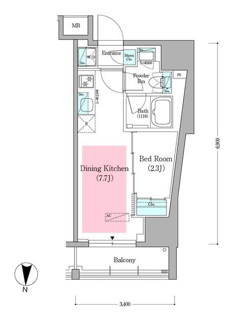 アーバネックス深川住吉III 4階の間取り 1