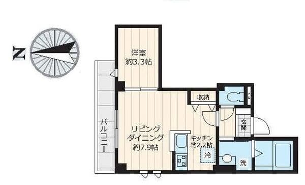 Araiz　APARTMENT 3階の間取り 1